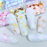 Metallic Flower Nail Glitters - 6 Grids